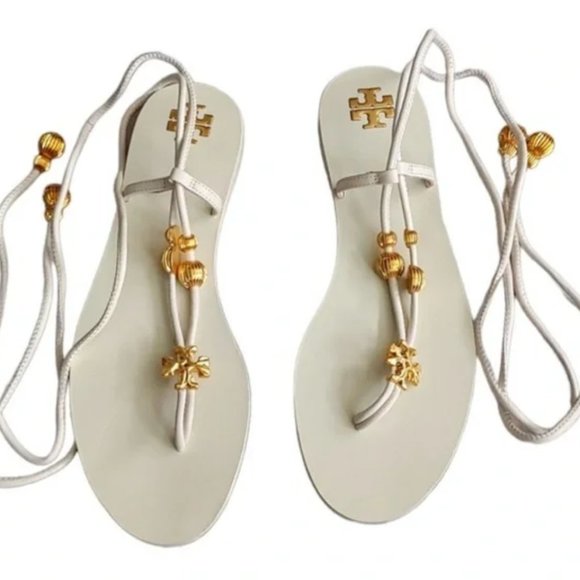 💯TORY BURCH CAPRI FLAT LACE-UP SANDAL - Picture 2 of 10